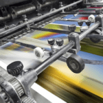 máquina offset imprimiendo